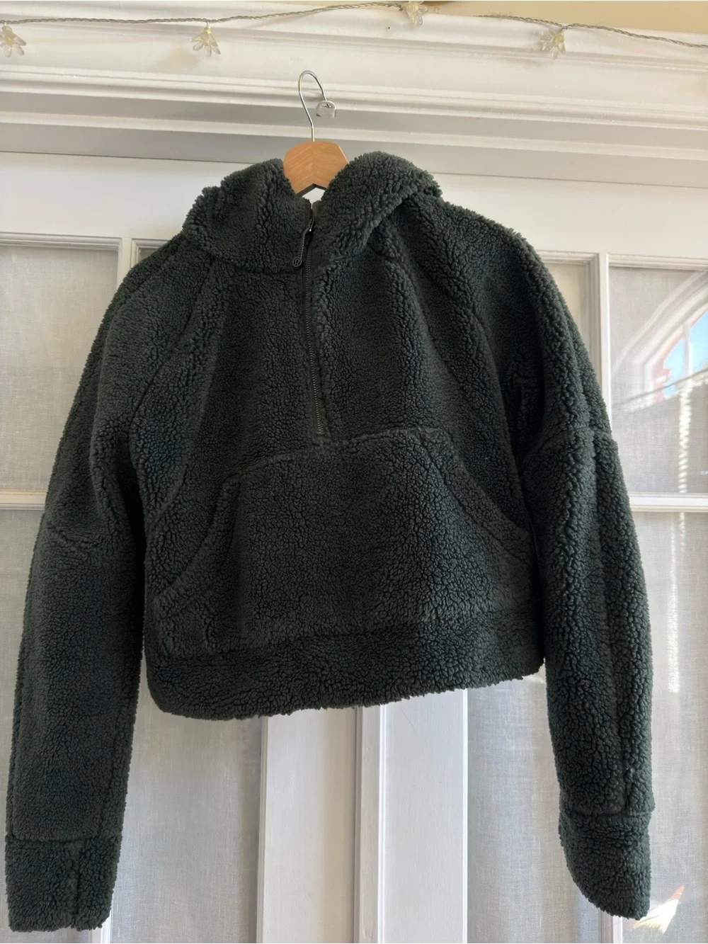 lululemon athletica Dark Green Sherpa Half-Zip Hoodie